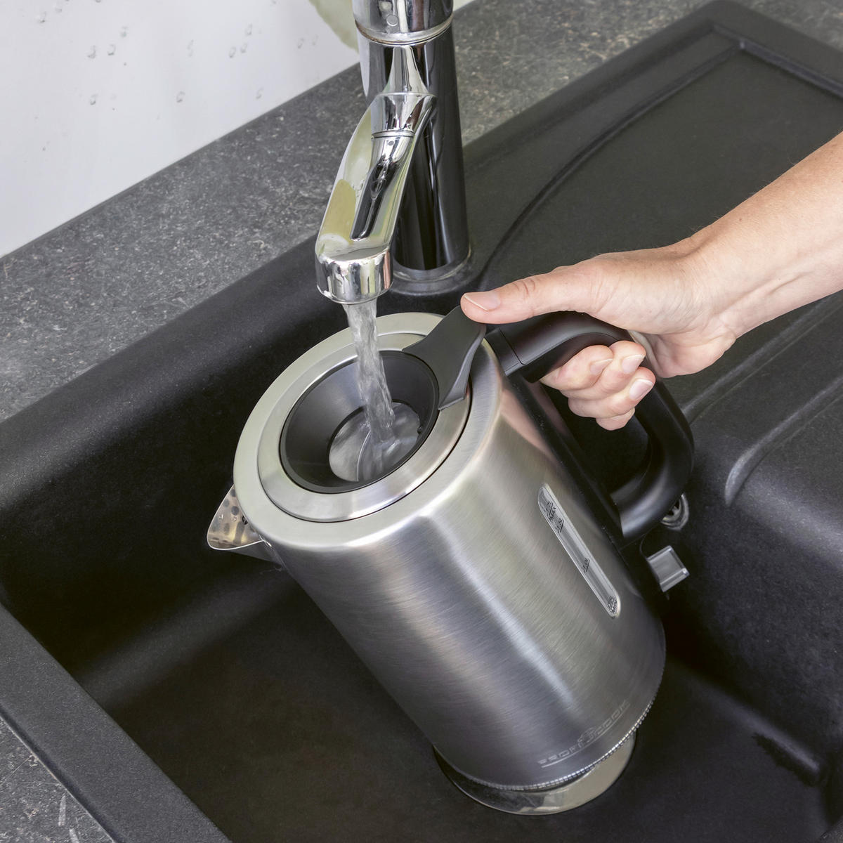WASSERKOCHER 1,7 L  - Edelstahlfarben, Basics, Metall (13,9/26,0/21,7cm) - Bomann
