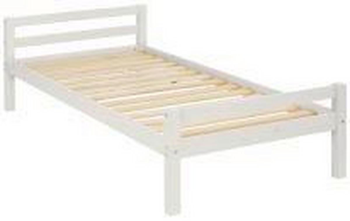 BETT 90/200 cm  in Weiß  - Naturfarben/Weiß, Design, Holz (90/200cm) - MID.YOU