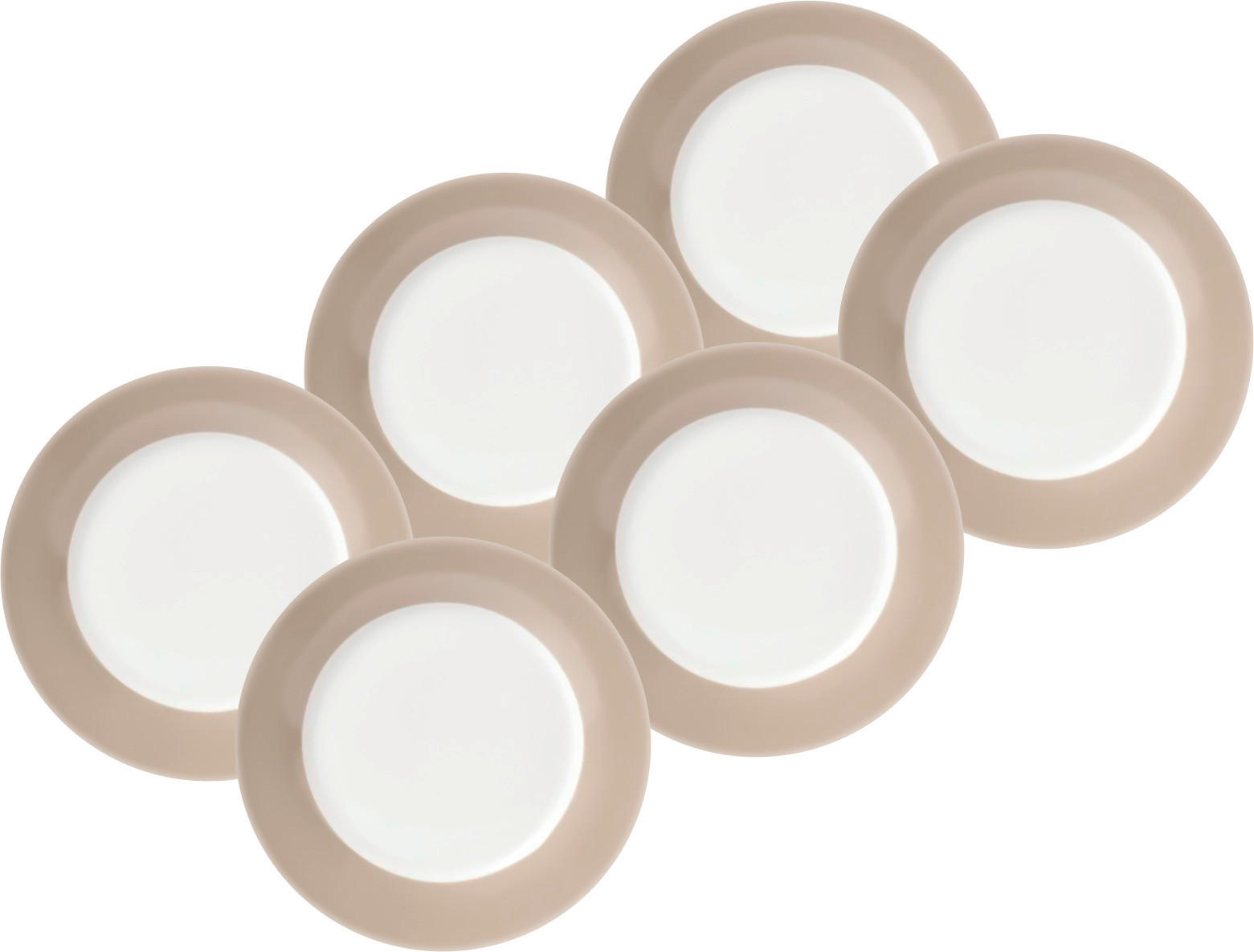 SPEISETELLERSET VARIO 6-teilig  - Taupe/Weiß, Basics, Keramik (26,5cm) - Van Well
