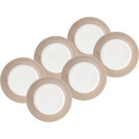 SPEISETELLERSET VARIO 6-teilig  - Taupe/Weiß, Basics, Keramik (26,5cm) - Van Well