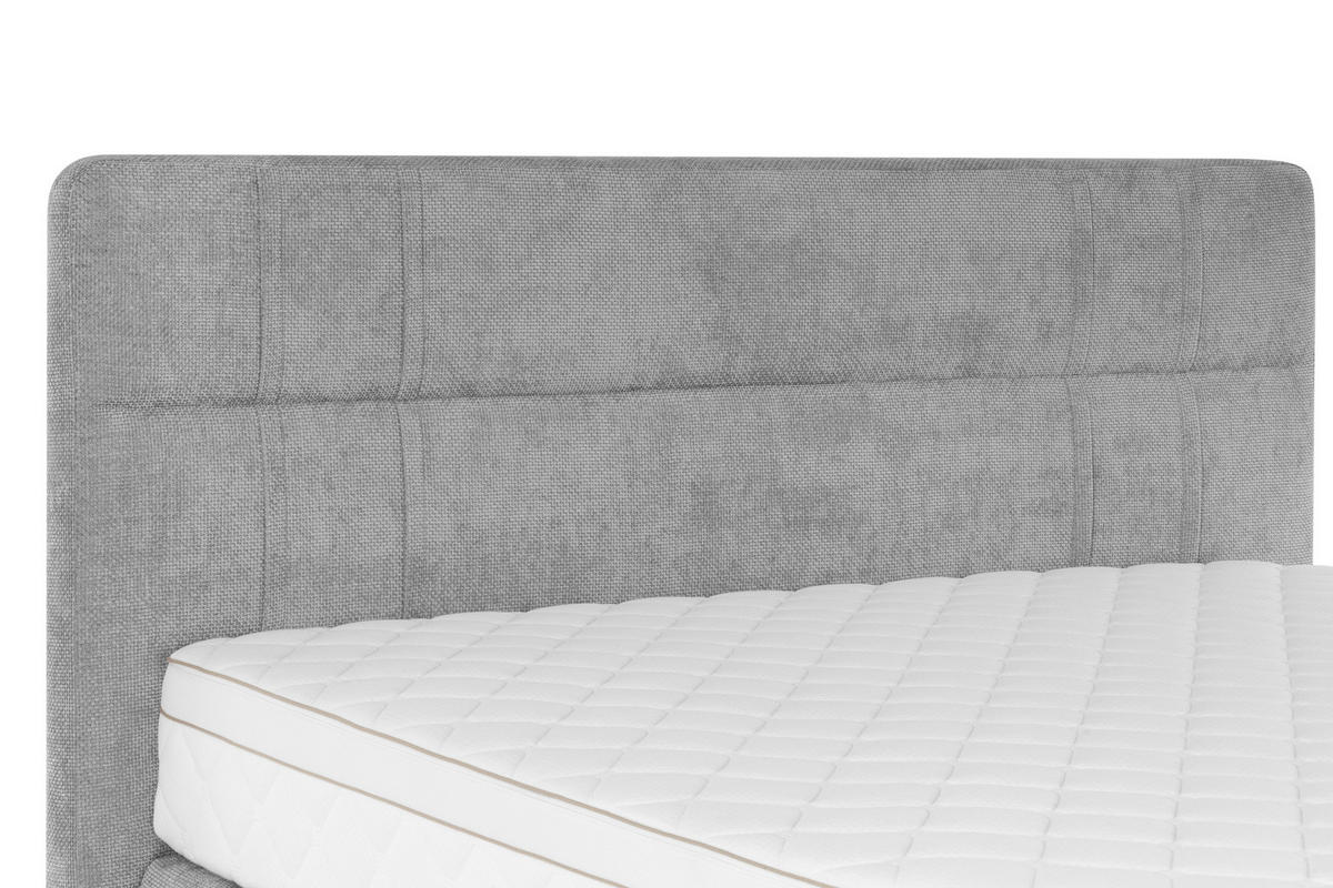 BOXSPRINGBETT - Eichefarben/Grau, MODERN, Holz/Textil (180/200cm) - Welnova