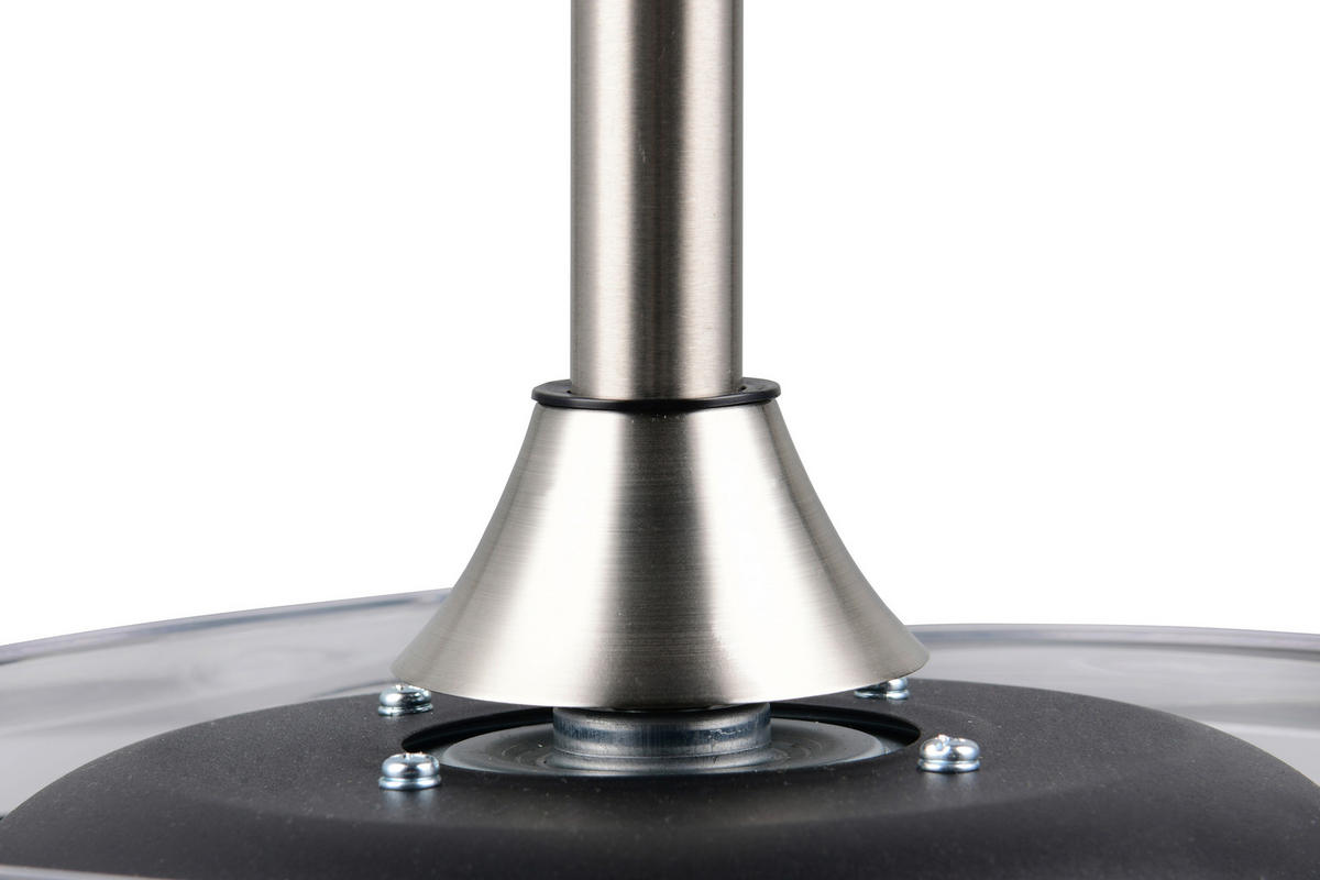 DECKENVENTILATOR - Klar/Nickelfarben, Design, Kunststoff/Metall (48/4cm)