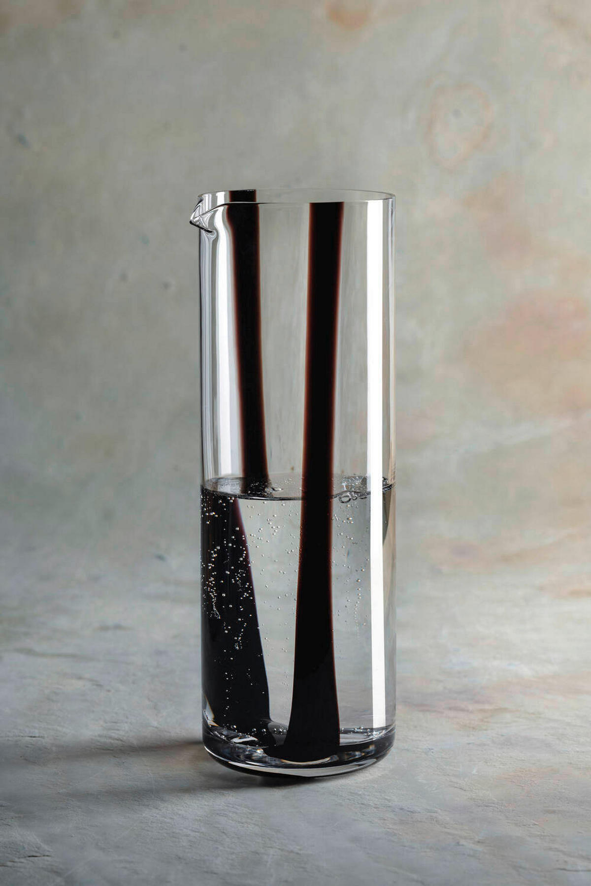 STAKLENI VRČ    1,1 l     BANDA NERA  - prozirno/crna, Basics, staklo (9/25/9cm) - Leonardo