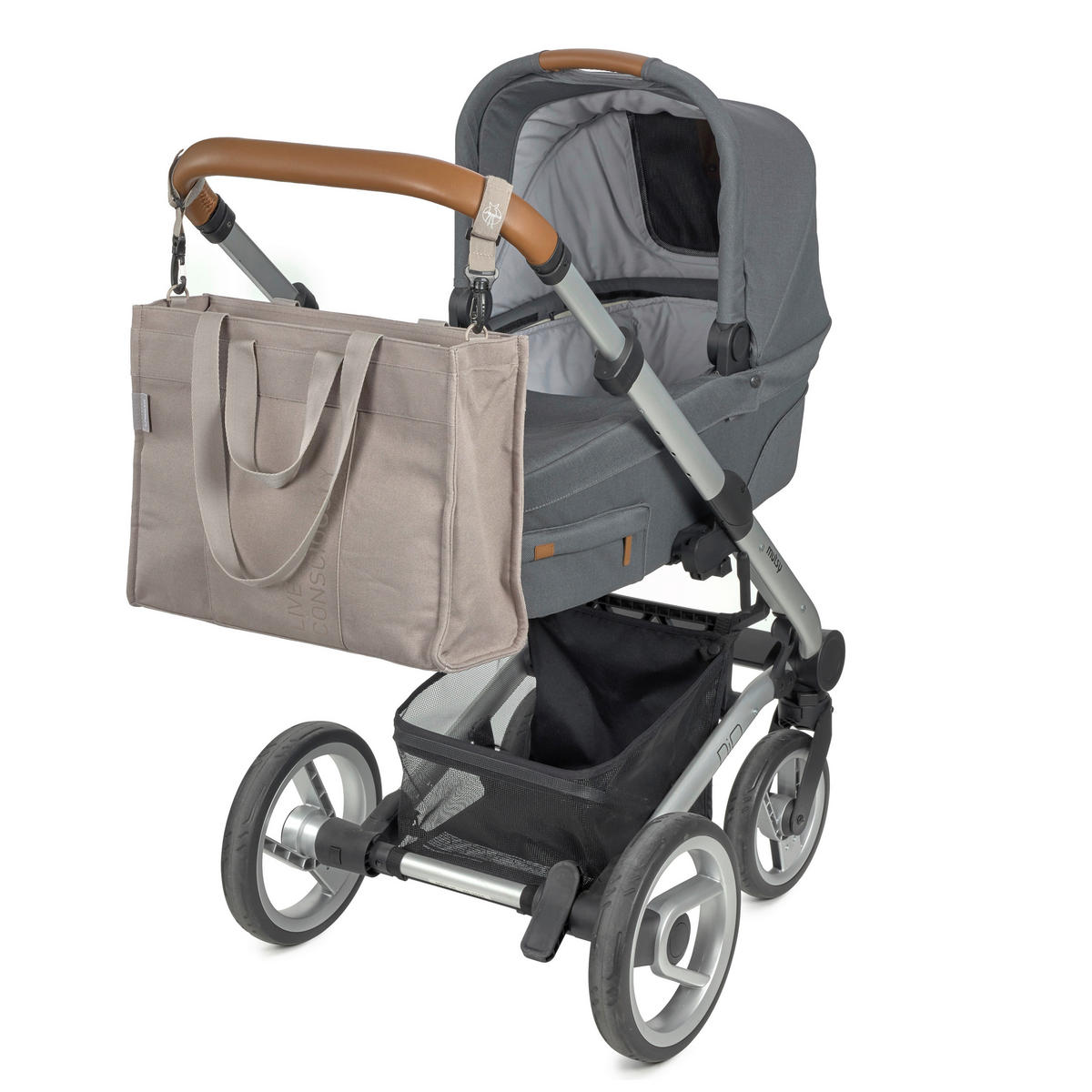 WICKELTASCHE  - Taupe, Basics, Textil (43/13/32cm) - Lässig