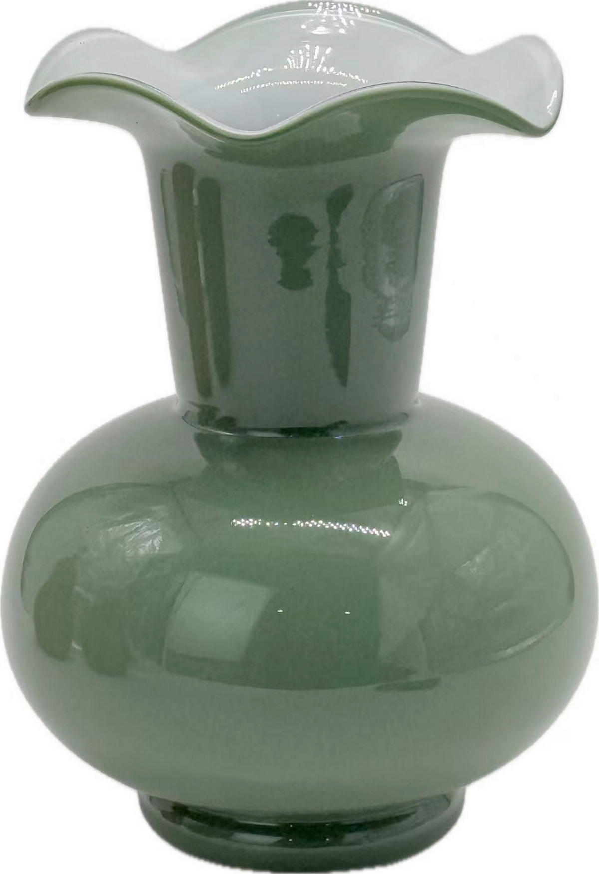 VASE 22.5 cm  - Weiß/Graugrün, Basics, Glas (17,5/22,5cm)