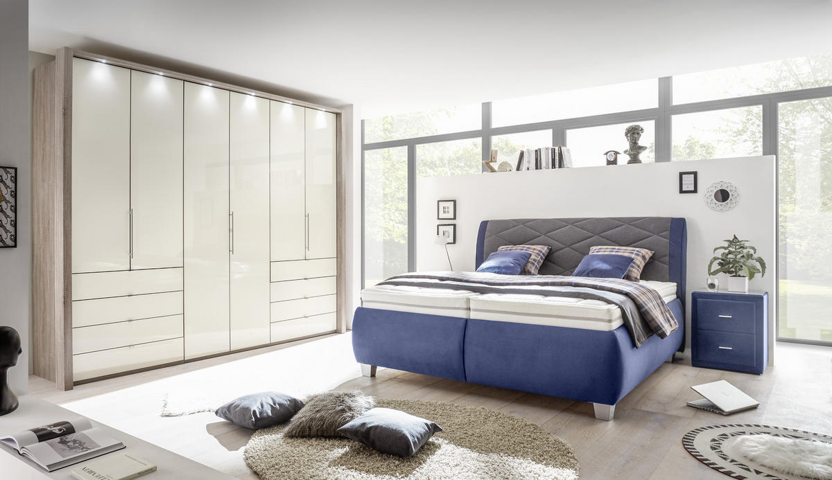 FALTTÜRENSCHRANK 300/216/58 cm 3-türig  - Chromfarben/Magnolie, Konventionell, Glas/Holzwerkstoff (300/216/58cm) - Venda