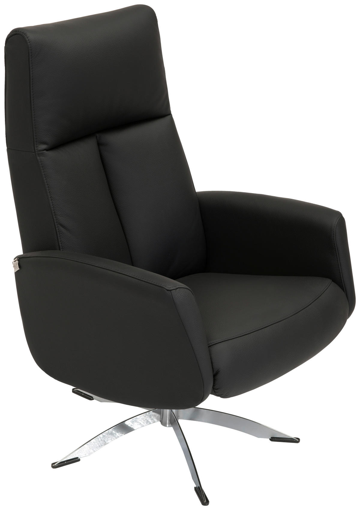 RELAXAČNÍ KŘESLO, kůže, černá - černá, Design, kov/kůže (71/105/75cm) - Welnova