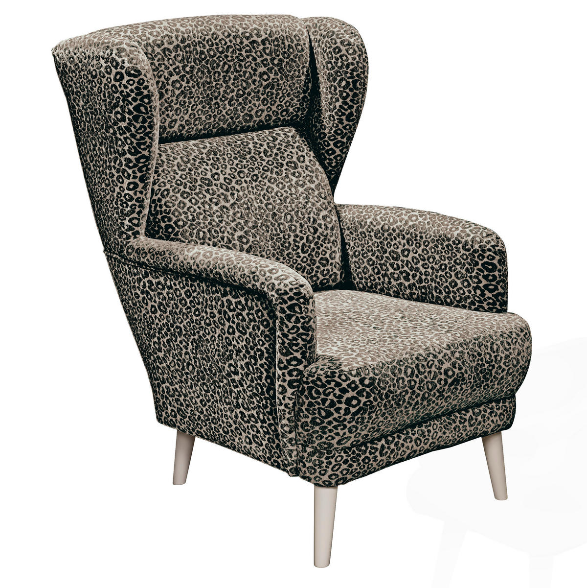 SESSEL Jacquard, Webstoff Braun, Schwarz  - Kaschmir/Schwarz, Modern, Holzwerkstoff/Textil (74/106/94cm) - MID.YOU