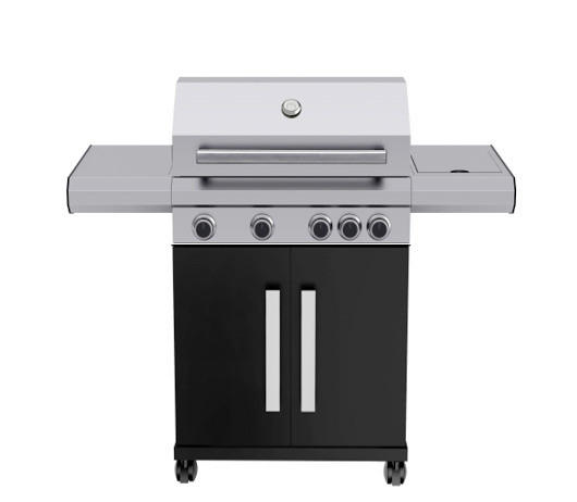 GASGRILL Schwarz, Silberfarben  - Silberfarben/Schwarz, Basics, Metall (138/118/60cm) - Homeware