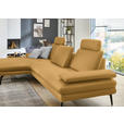 ECKSOFA Beldomo Premium in Echtleder Gelb  180/310 cm  - Gelb/Schwarz, Design, Leder/Metall (180/310cm) - Dieter Knoll