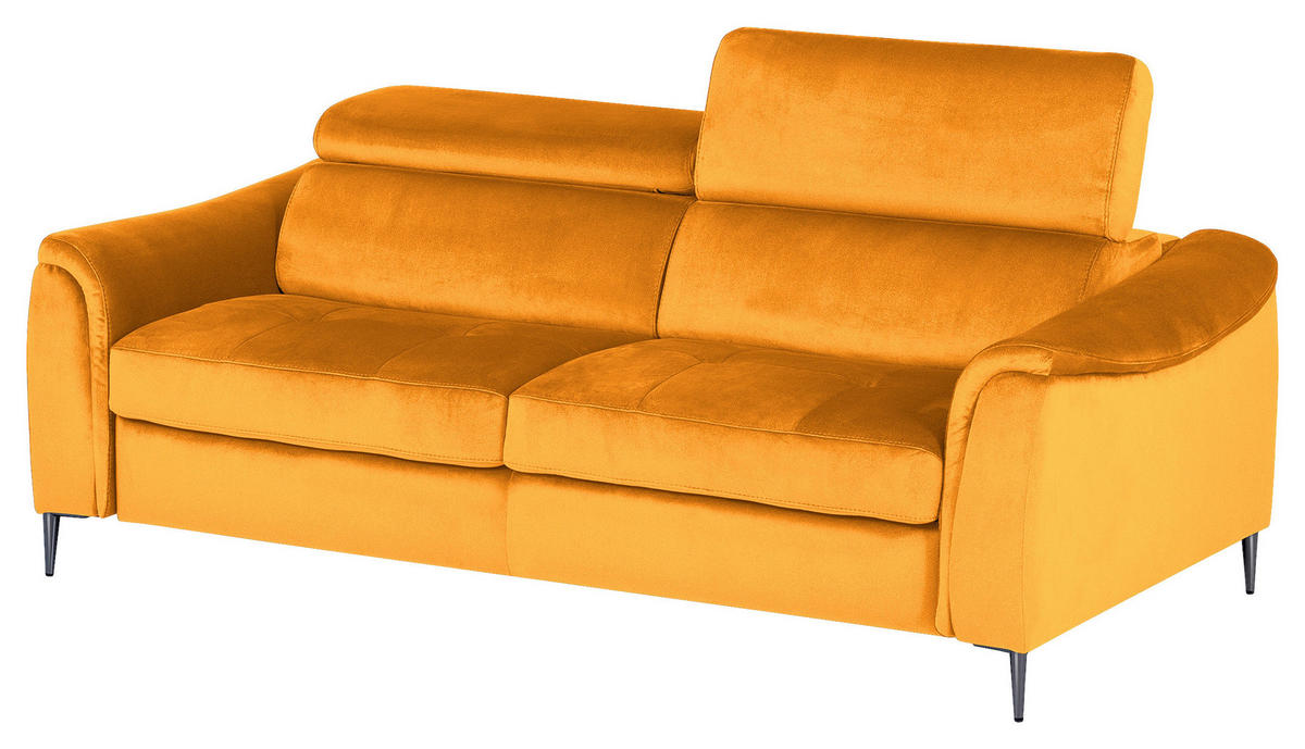 SCHLAFSOFA in Textil Gelb  - Chromfarben/Gelb, Design, Textil/Metall (203/77-98/103cm) - MID.YOU