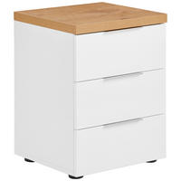 NACHTTISCH 45/55/43 cm  in Weiss, Eichefarben  - Weiss/Eichefarben, Design, Holzwerkstoff/Kunststoff (45/55/43cm) - Xora