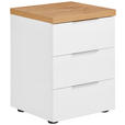 NACHTSCHRANK 45/55/43 cm  - Eichefarben/Alufarben, Design, Holzwerkstoff/Kunststoff (45/55/43cm) - Xora