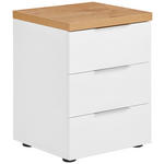 NACHTSCHRANK 45/55/43 cm  - Eichefarben/Alufarben, Design, Holzwerkstoff/Kunststoff (45/55/43cm) - Xora