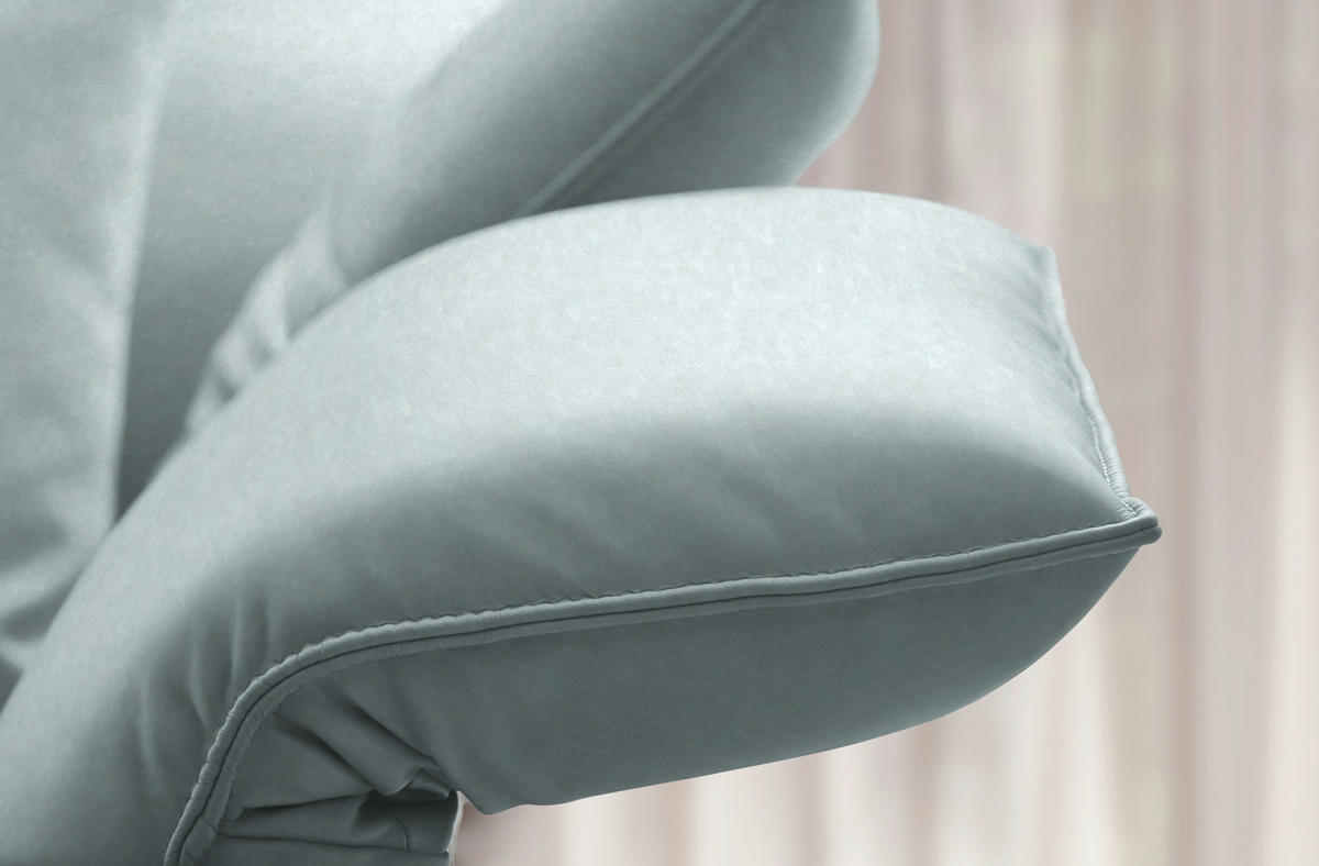 ECKSOFA Echtleder Hellblau  - Anthrazit/Hellblau, Design, Leder/Metall (290/230cm) - Johann Jakob