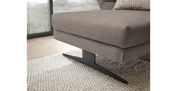 ECKSOFA Taupe Flachgewebe  - Taupe/Schwarz, Design, Textil/Metall (176-217/279-327cm) - Dieter Knoll