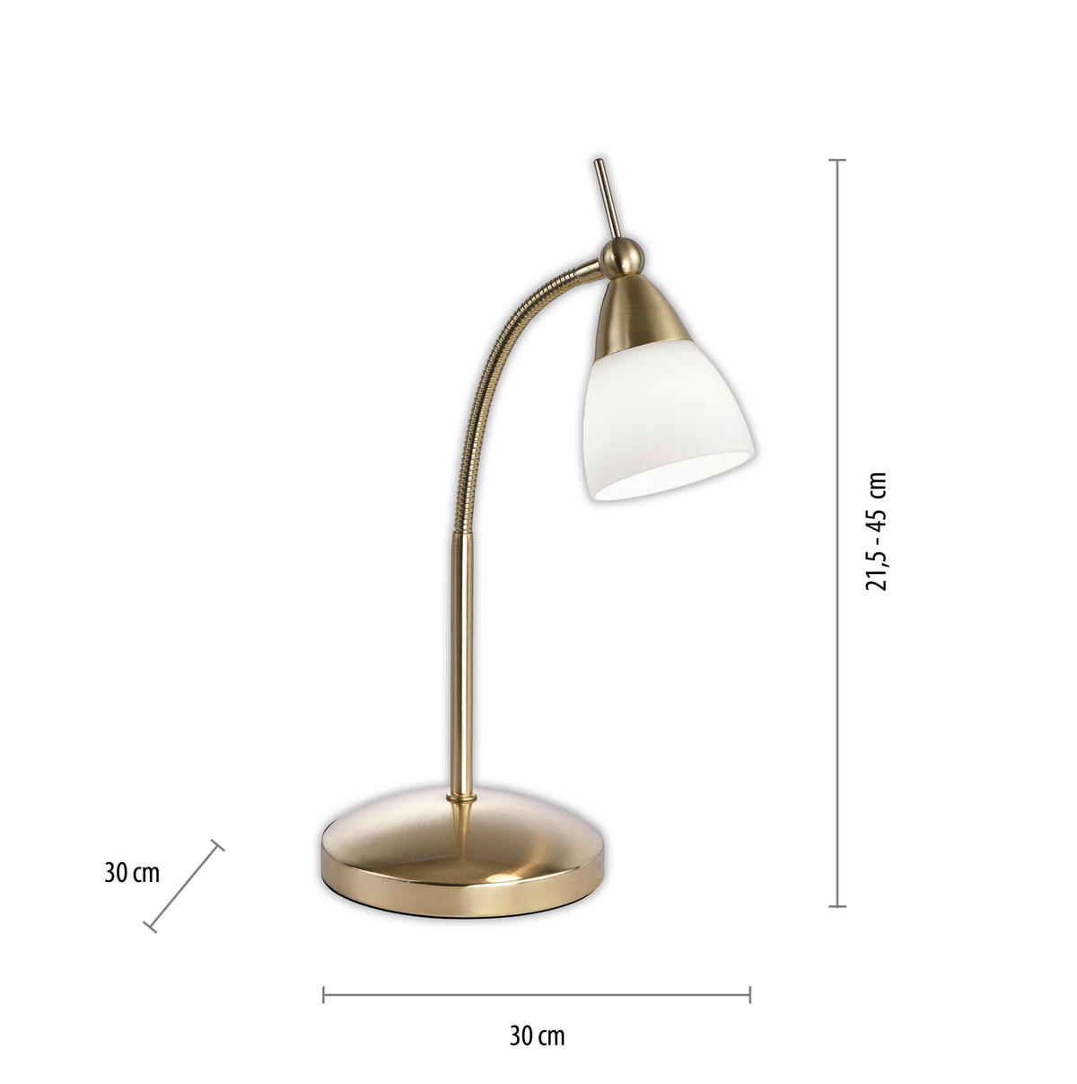 LED-TISCHLEUCHTE Pino 30/30/45 cm   - Messingfarben, Basics, Glas/Metall (30/30/45cm) - Paul Neuhaus