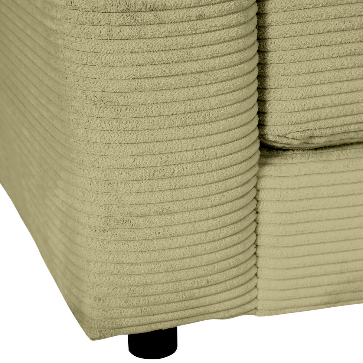 ECKSOFA in Cord Hellgrün  240/175 cm  - Schwarz/Hellgrün, Design, Kunststoff/Textil (240/175cm) - Landscape