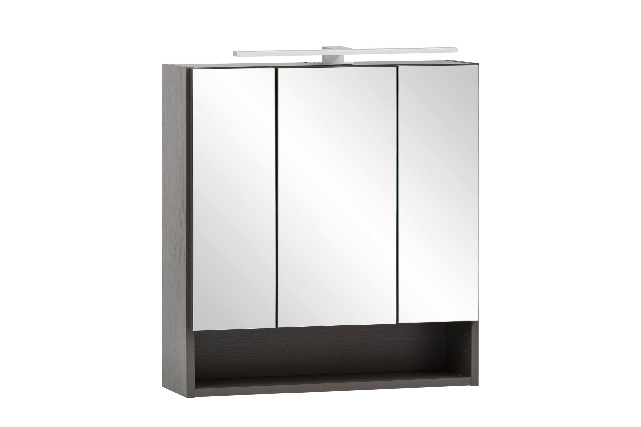 SPIEGELSCHRANK 60/64/20 cm  - Alufarben/Graphitfarben, Natur, Glas/Holzwerkstoff (60/64/20cm) - Xora