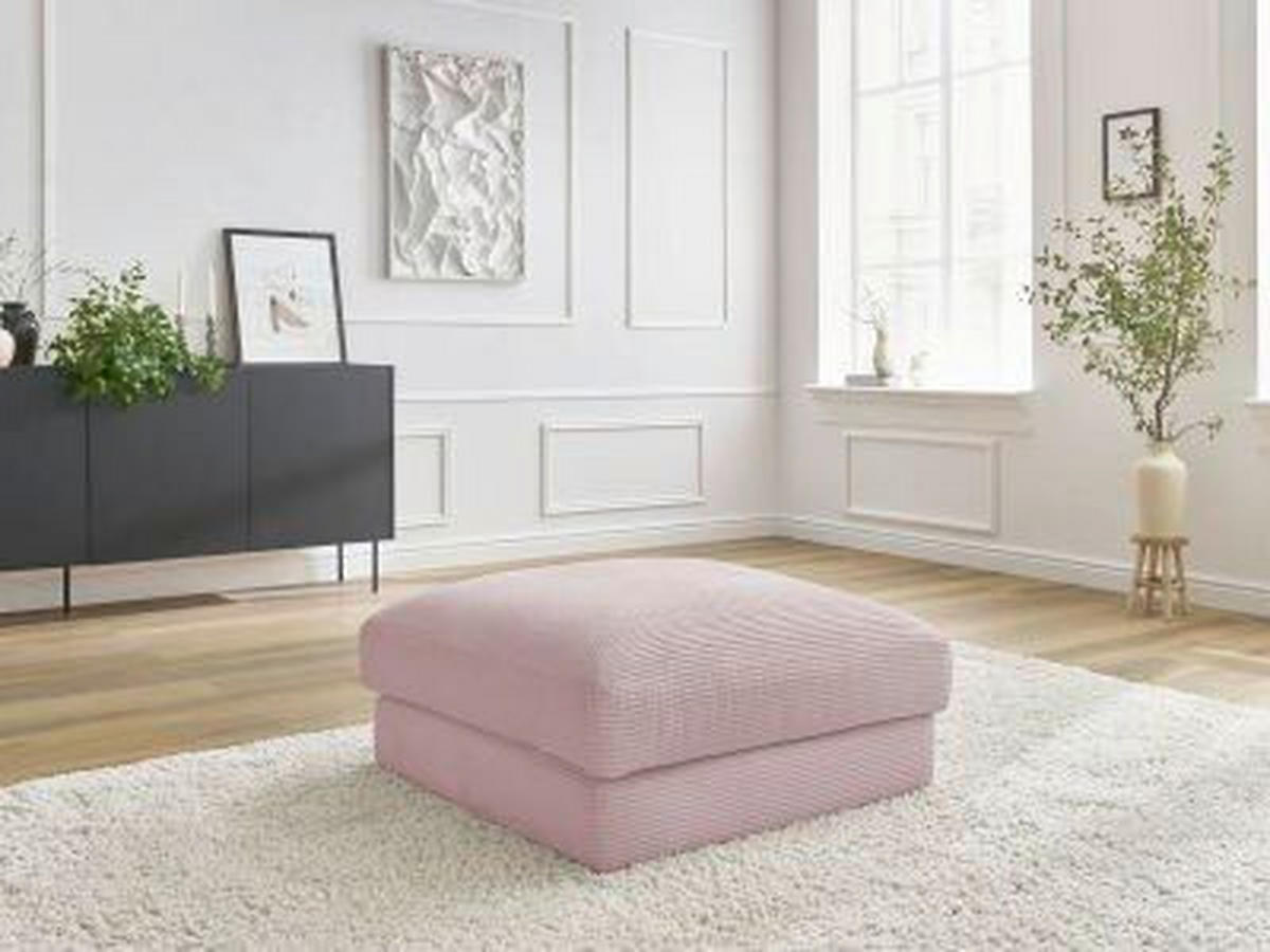 HOCKER LEONARD Cord Lila  - Lila/Schwarz, MODERN, Kunststoff/Textil (86/43/86cm)
