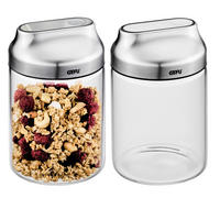 VORRATSDOSENSET  - Transparent/Silberfarben, Design, Glas/Kunststoff (24,2/12,3/17,5cm) - Gefu