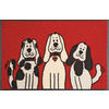 FUßMATTE 50/75 cm Three Dogs  - Rot/Schwarz, KONVENTIONELL, Kunststoff/Textil (50/75cm) - wash+dry
