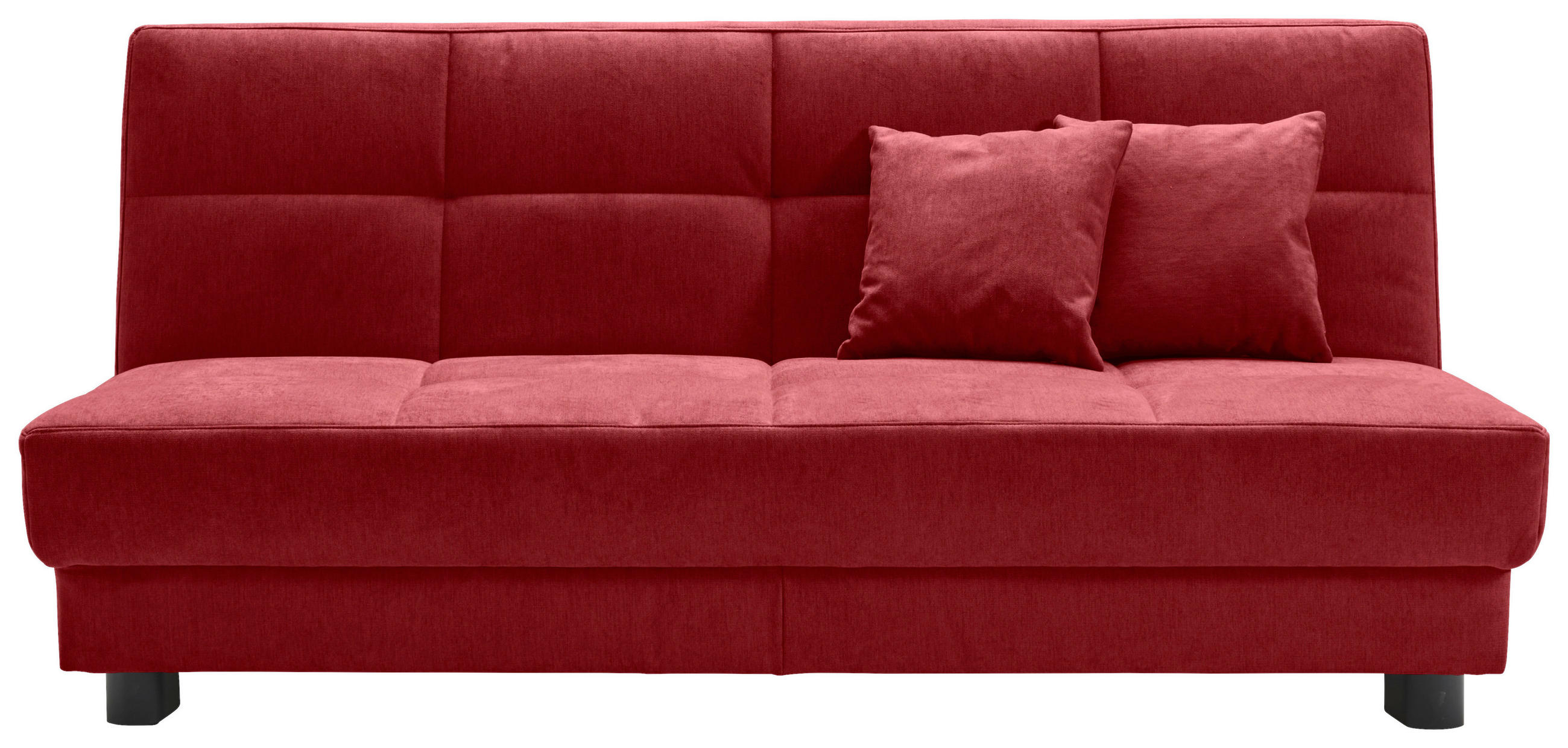 SCHLAFSOFA Mikrovelours Rotbraun  - Rotbraun/Schwarz, KONVENTIONELL, Textil/Metall (185/85/100cm) - Carryhome