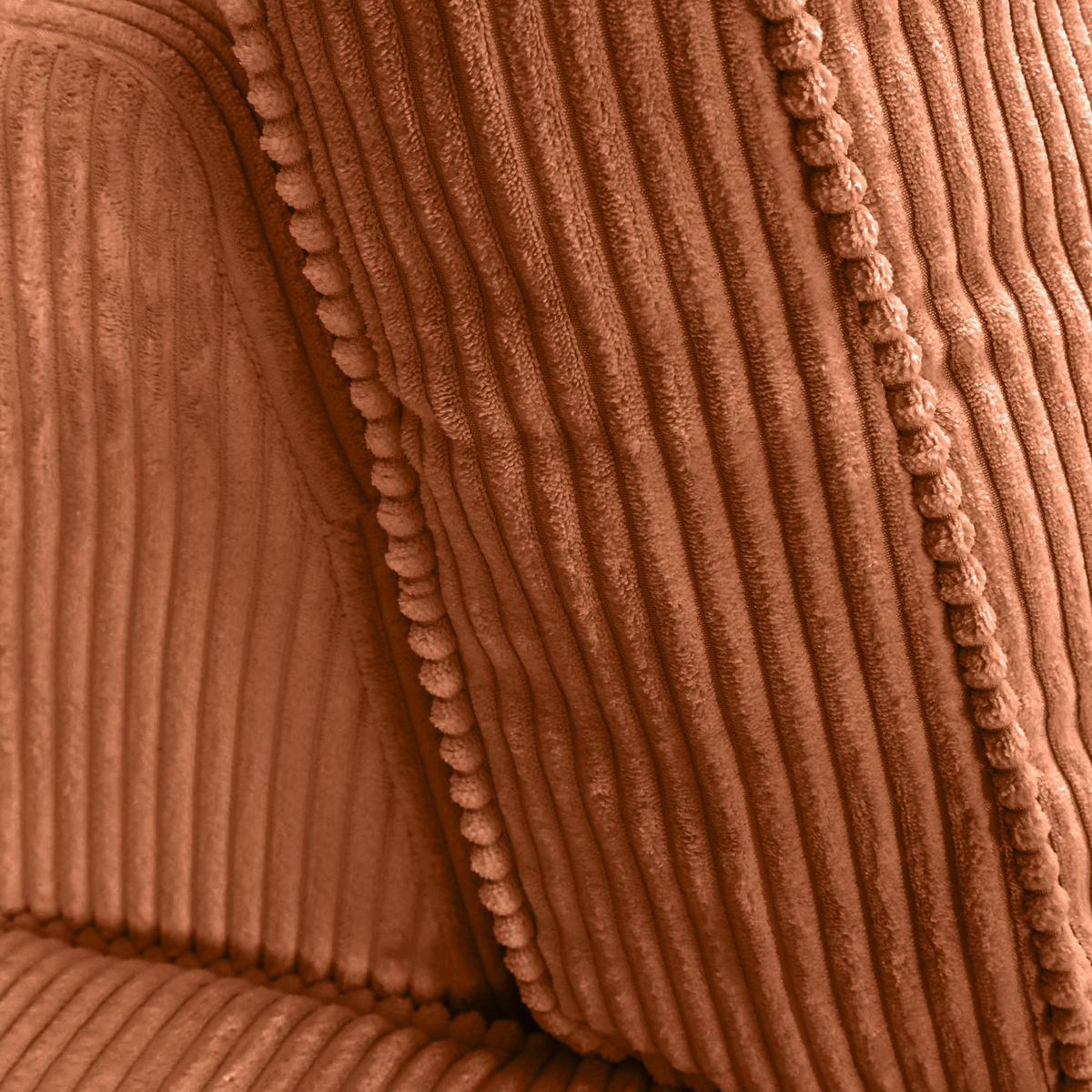 ECKSOFA Cord Rostfarben  - Rostfarben/Schwarz, Modern, Kunststoff/Textil (228/307cm) - Carryhome