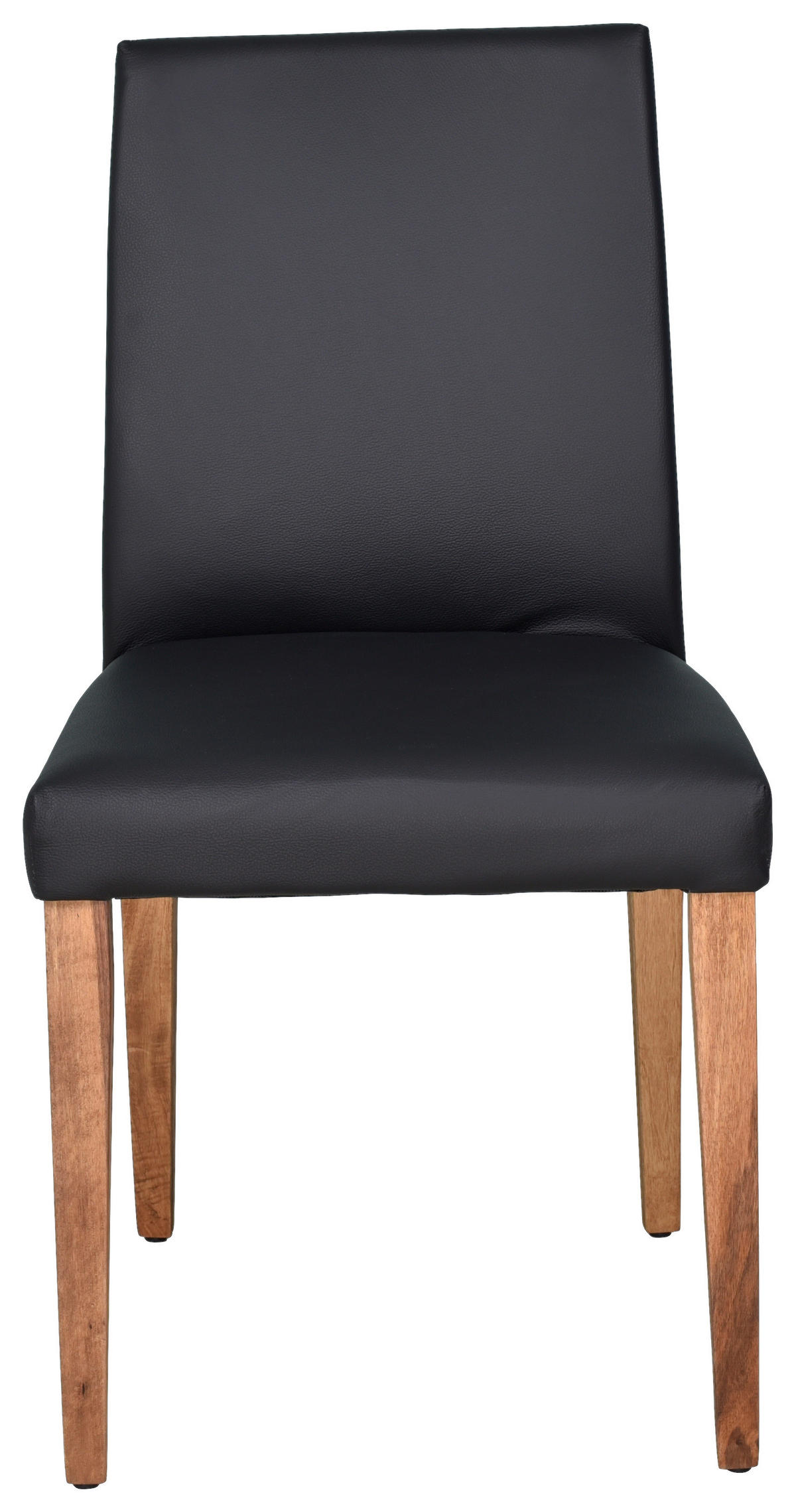 STUHL  in Echtleder  - Nussbaumfarben/Schwarz, Konventionell, Leder/Holz (45/89/44cm)