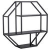 WANDREGAL 77/77/20 cm  - Schwarz, Trend, Holzwerkstoff/Metall (77/77/20cm) - Livetastic