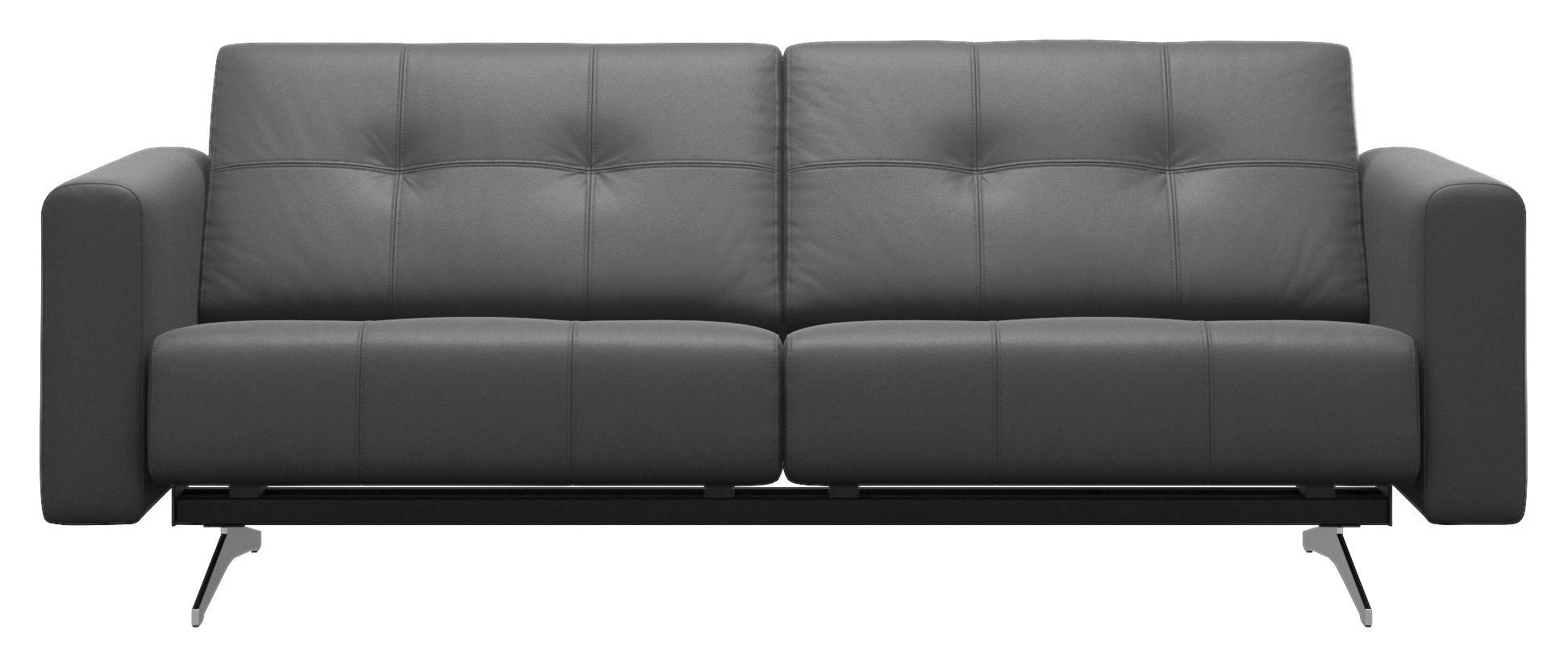 2,5-SITZER Dunkelgrau Echtleder  - Chromfarben/Dunkelgrau, KONVENTIONELL, Leder/Metall (215/78/93cm) - Stressless