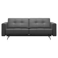 2,5-SITZER Dunkelgrau Echtleder  - Chromfarben/Dunkelgrau, KONVENTIONELL, Leder/Metall (215/78/93cm) - Stressless