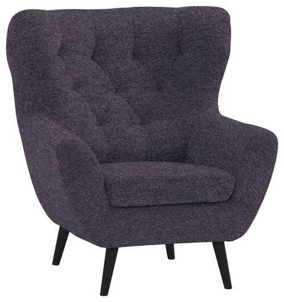 SESSEL in Flachgewebe Blau  - Blau/Anthrazit, Design, Holz/Textil (87/101/95cm) - Stylife