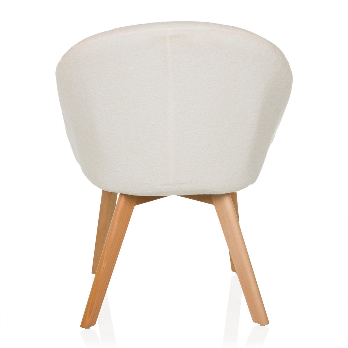 ARMLEHNSTUHL  in Bouclé  - Buchefarben/Weiß, MODERN, Holz/Textil (68/85/62cm) - MID.YOU