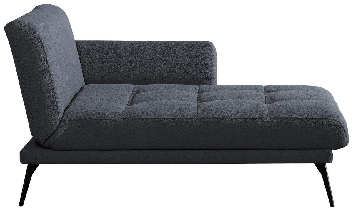 RÉCAMIERE Dunkelgrau  - Dunkelgrau/Schwarz, KONVENTIONELL, Textil/Metall (200/85/106cm) - Novel