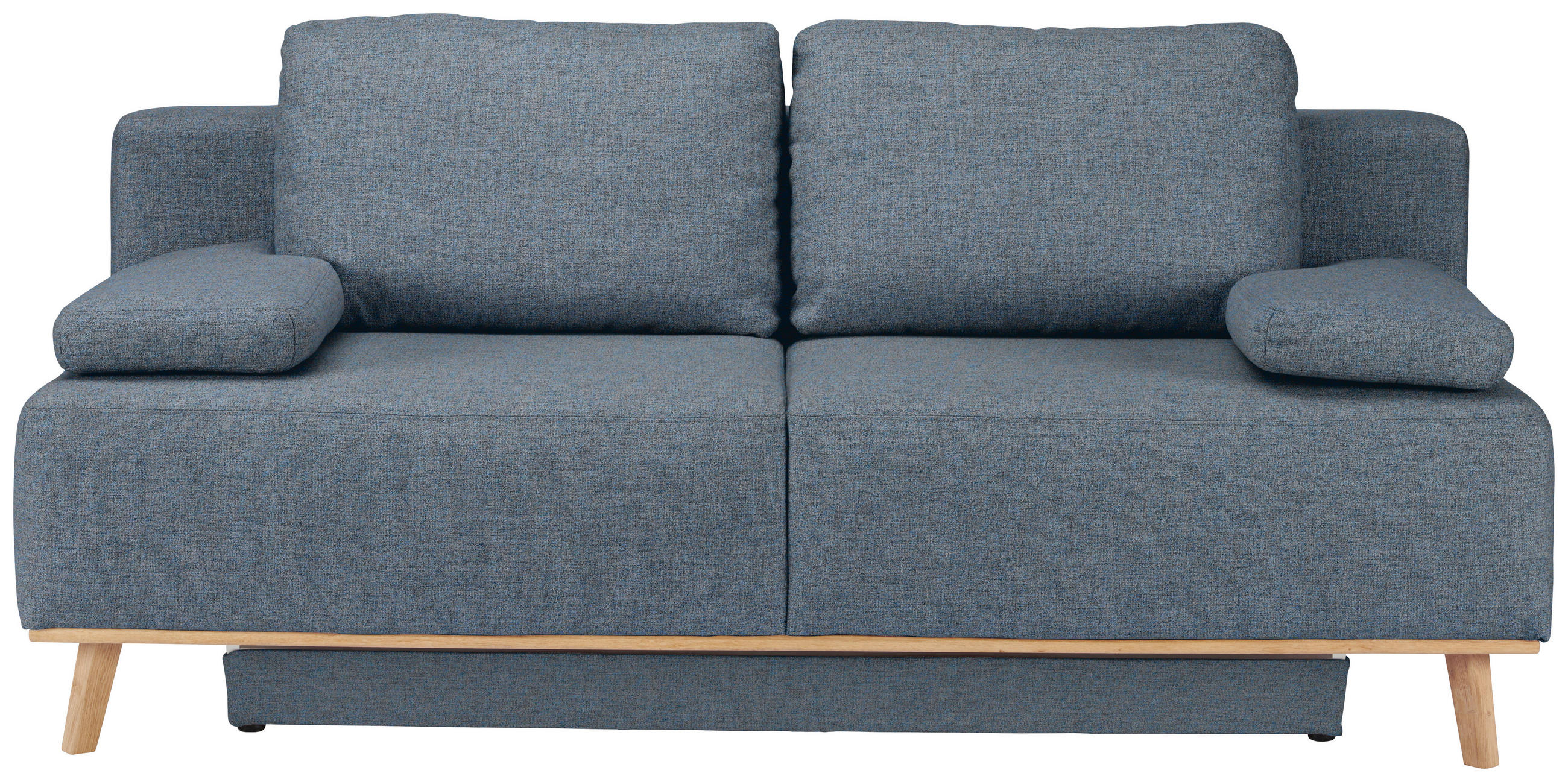 BOXSPRINGSOFA in Blau, Grau  - Blau/Grau, Design, Holz/Textil (203/97/107cm) - Dieter Knoll