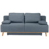 BOXSPRINGSOFA Blau, Grau  - Blau/Grau, Design, Holz/Textil (203/97/107cm) - Dieter Knoll