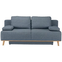 BOXSPRINGSOFA Blau, Grau  - Blau/Grau, Design, Holz/Textil (203/97/107cm) - Dieter Knoll