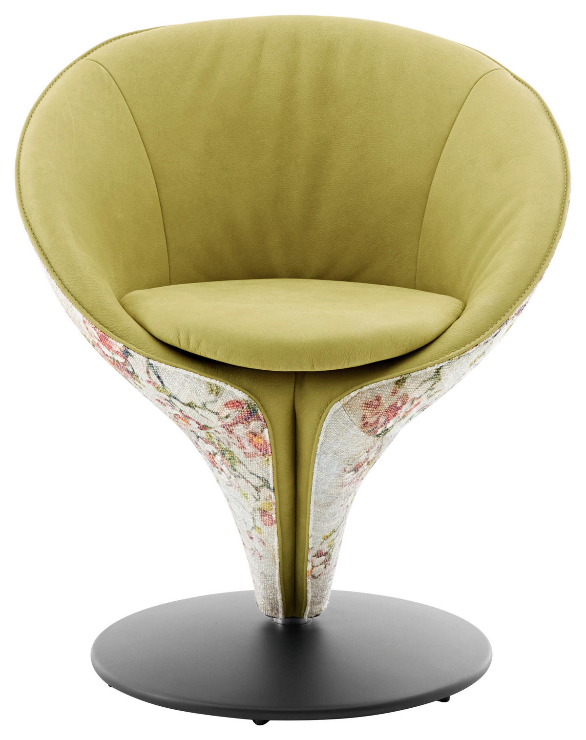 CHAISE  in Flachgewebe Echtleder, Kombination Echtleder/Stoff naturbelassen  - Beige/Schwarz, Design, Leder/Textil (70/82/65cm) - Koinor