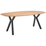 ESSTISCH Akazie massiv oval Naturfarben, Schwarz  - Schwarz/Naturfarben, Design, Holz/Metall (200/100/76cm) - Carryhome