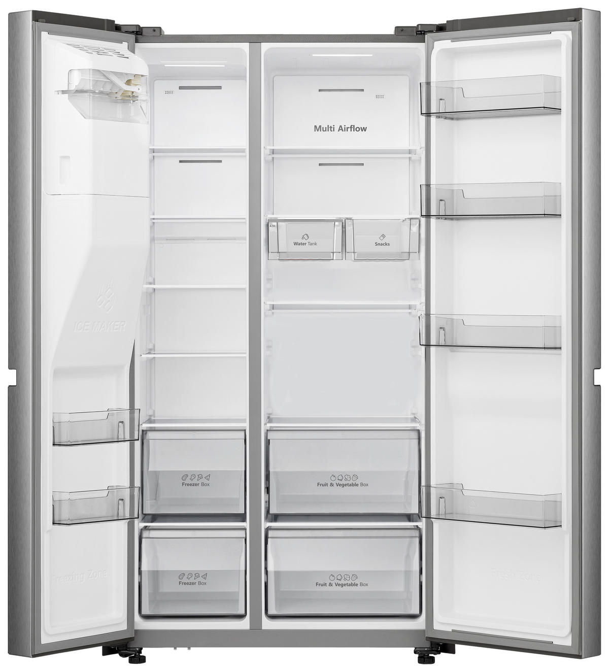 SIDE-BY-SIDE 91/179,5/73 cm RS818N4TIC  - Edelstahlfarben, Basics, Glas/Kunststoff (91/179,5/73cm) - Hisense