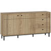 SIDEBOARD  in 160,2/81,8/37 cm  - Eichefarben/Schwarz, MODERN, Holzwerkstoff/Kunststoff (160,2/81,8/37cm) - Carryhome