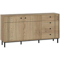 SIDEBOARD  in 160,2/81,8/37 cm  - Eichefarben/Schwarz, MODERN, Holzwerkstoff/Kunststoff (160,2/81,8/37cm) - Carryhome