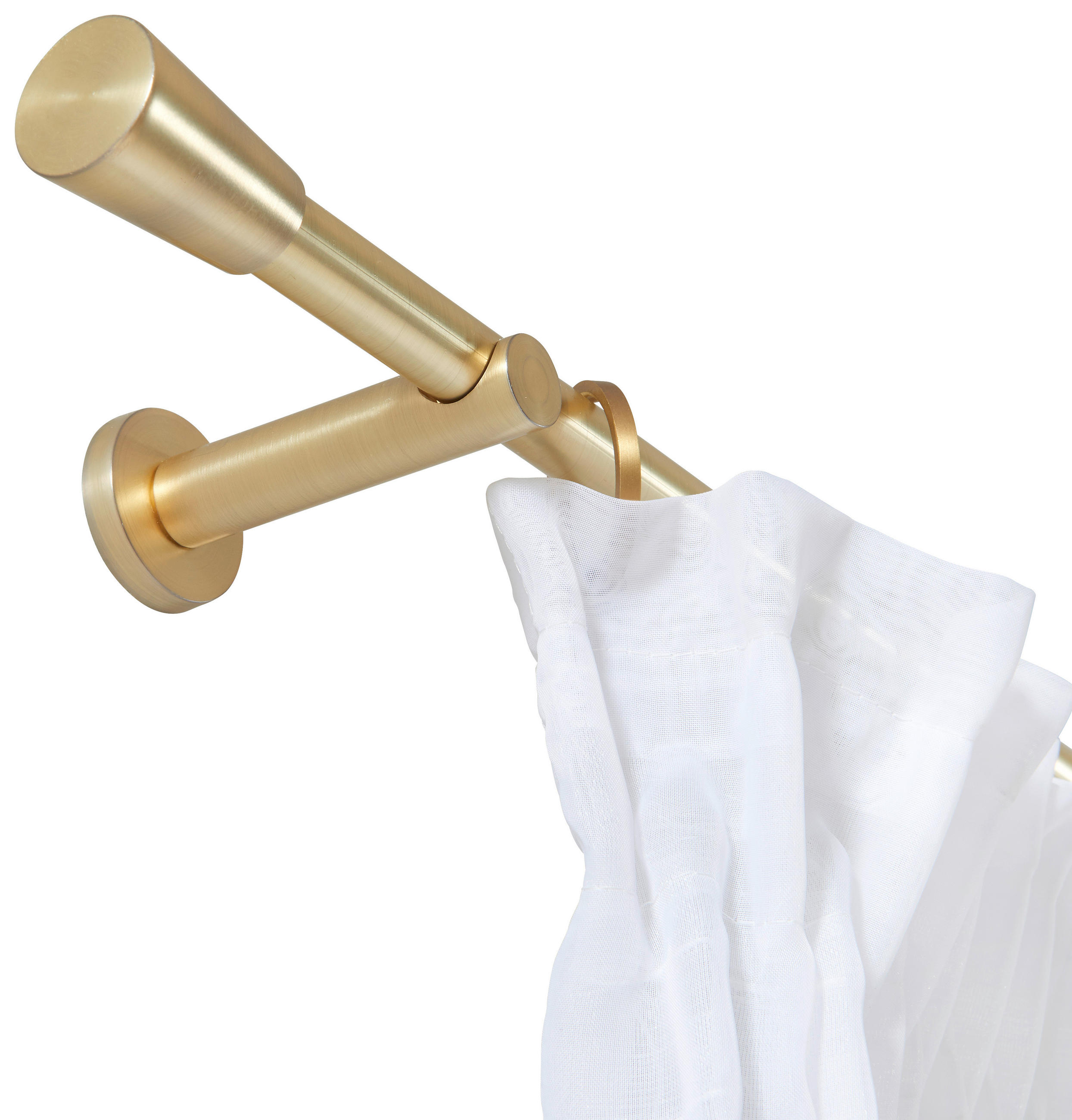 VORHANGSTANGENSET 100-190 cm  - Messingfarben, Design, Metall (100-190cm) - Homeware