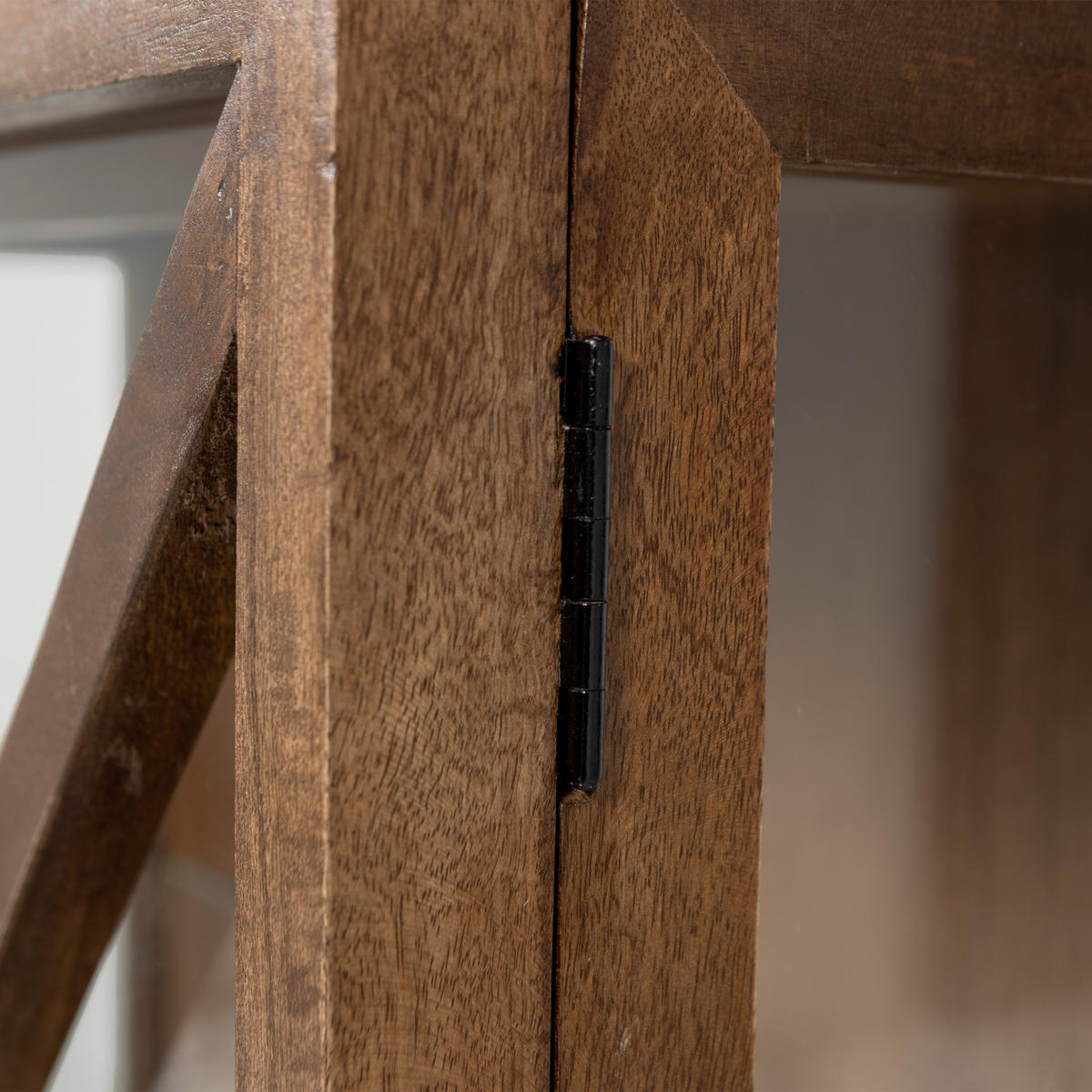 VITRINE Kella in vollmassiv Mangoholz Braun  - Braun, Design, Glas/Holz (40/137/39cm) - Livetastic