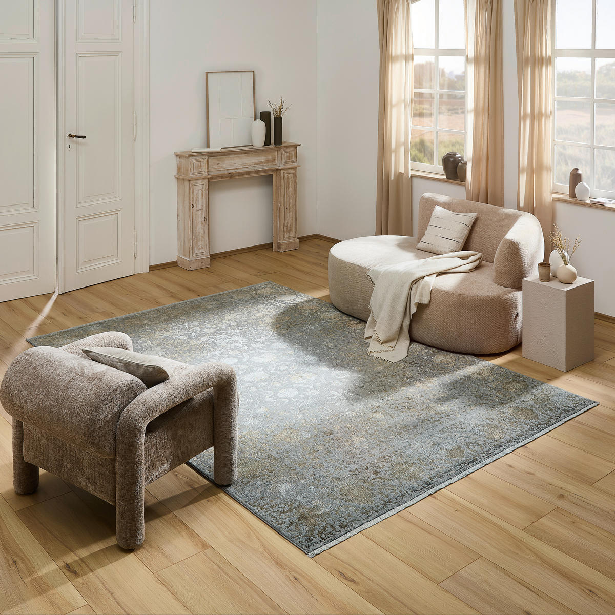VINTAGE-TEPPICH 240/340 cm Goldfarben, Hellgrau, Beige rechteckig  - Beige/Goldfarben, Design, Textil (240/340cm) - Dieter Knoll