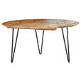 COUCHTISCH in Holz 90/90/44 cm  - Schwarz/Braun, MODERN, Holz/Metall (90/90/44cm) - Landscape
