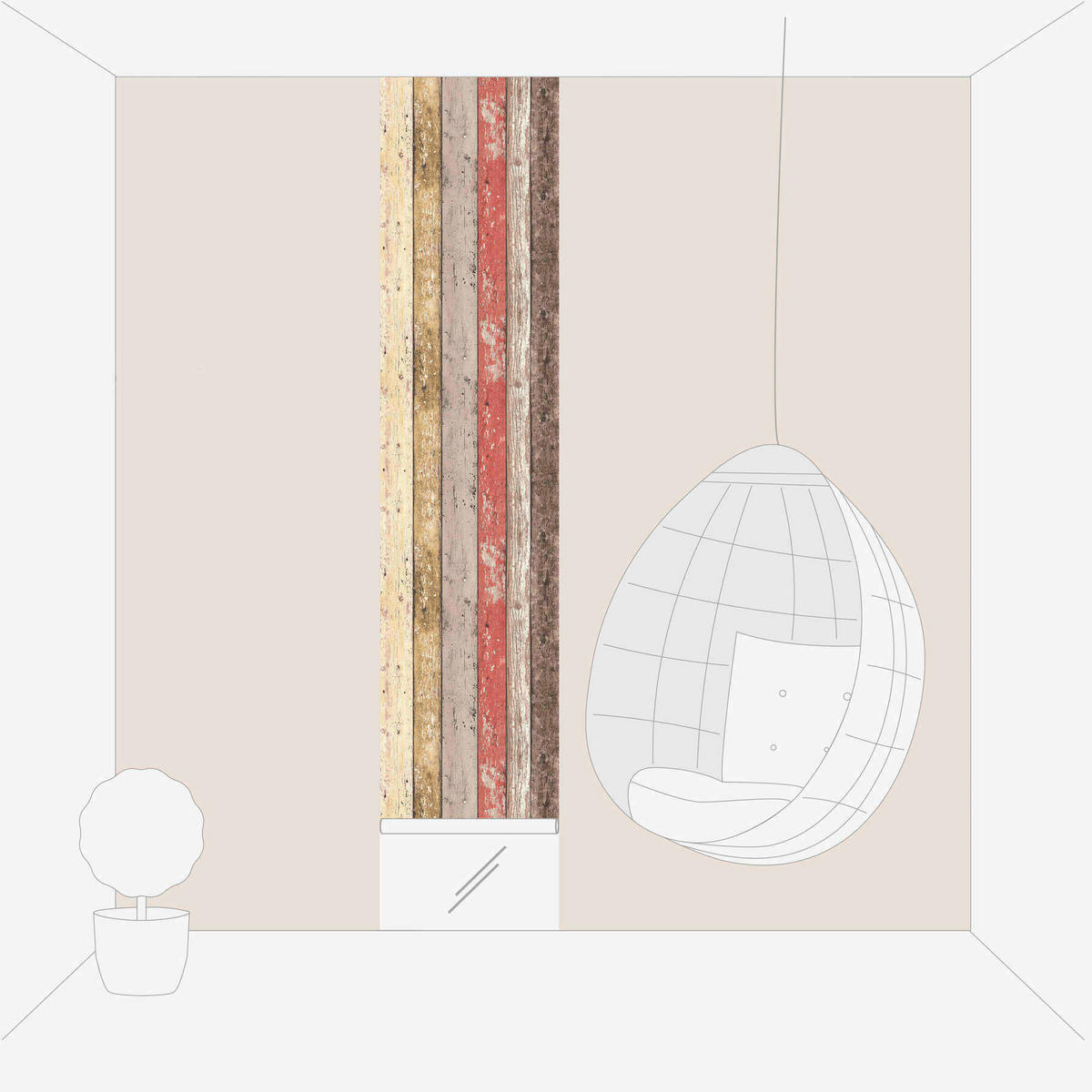FOTOTAPETE  - Rot/Braun, Design, Textil (52/250cm)