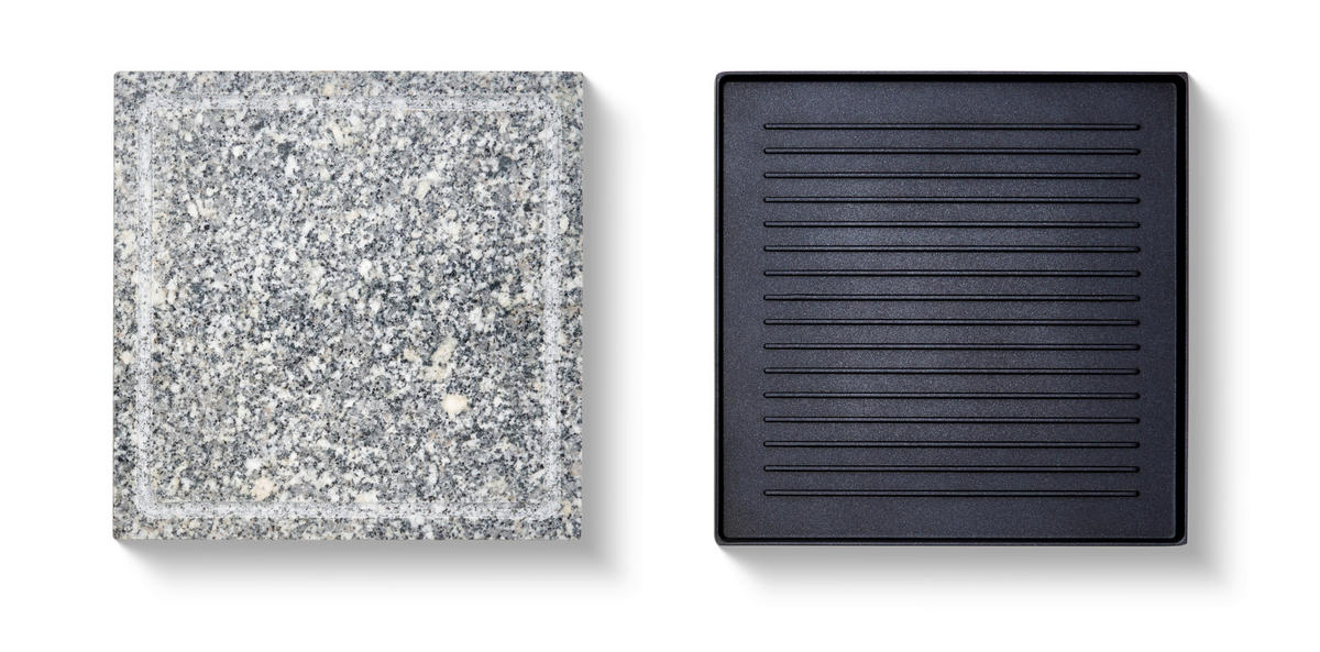 RACLETTE-GRILL  - Edelstahlfarben/Schwarz, KONVENTIONELL, Kunststoff/Stein (62/24,2/13cm) - Homeware Profession.