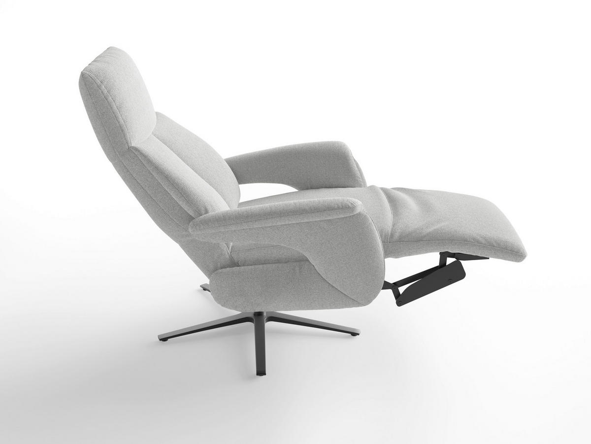 RELAXSESSEL Textil Silberfarben  - Silberfarben/Schwarz, Basics, Textil/Metall (75/115/85cm) - Sit & More